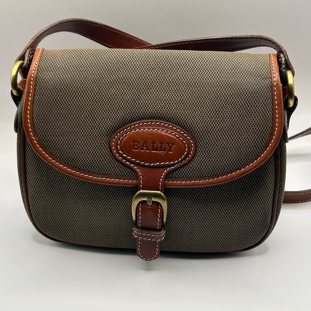 Bally Tan Leather Trim Crossbody